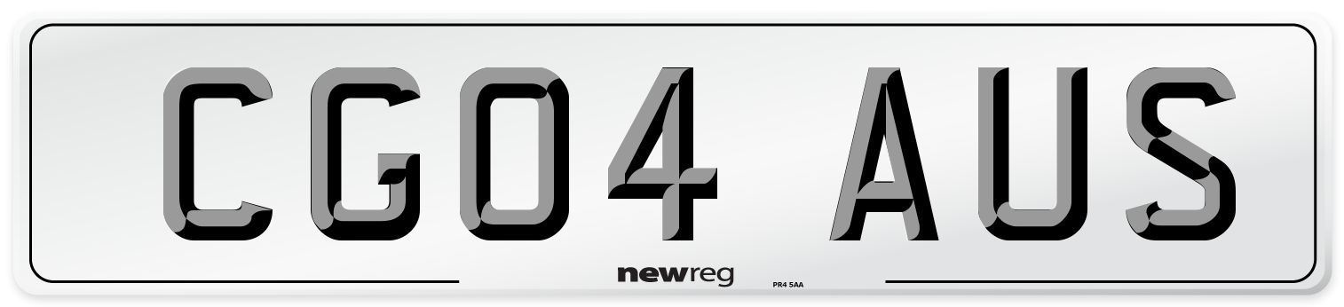 CG04 AUS Number Plate from New Reg